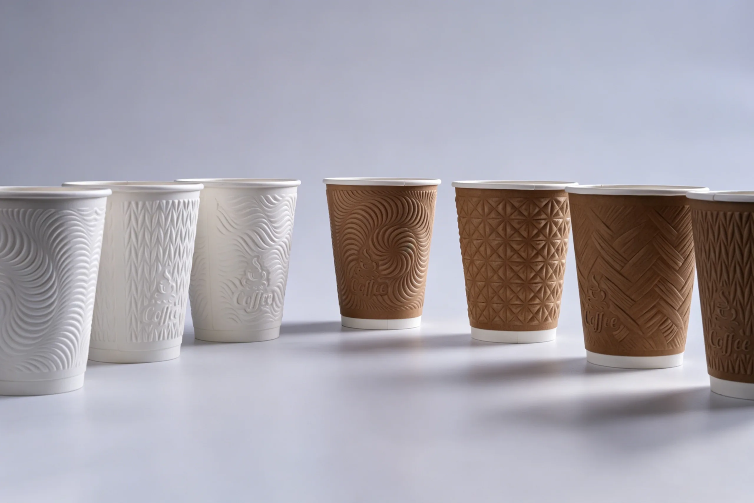 Deep-embossed double-wall paper cup range